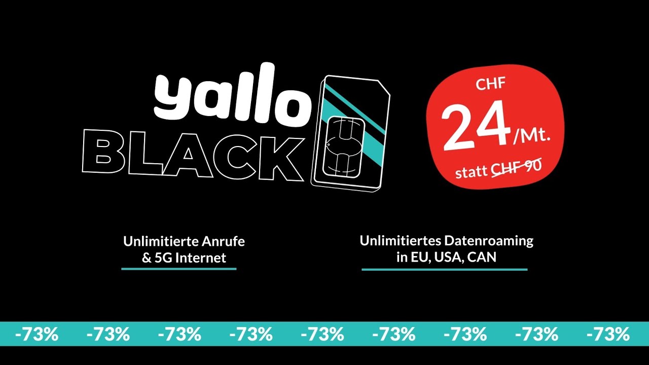 Yallo Black à nouveau disponible pour 24 CHF par mois (Clients existants, deuxième abonnement)