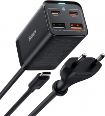 Chargeur USB C Baseus, adaptateur secteur 65W avec 4 ports GaN et câble AC de 1.5 m disponible chez Amazon/AliExpress
