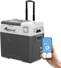 Glacière à compresseur Alpicool CX50 (aussi CX30 & CX40, peut refroidir jusqu’à -20 degrés) chez Amazon