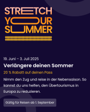 20% sur les pass Interrail pour les voyages à partir du 01.09.25