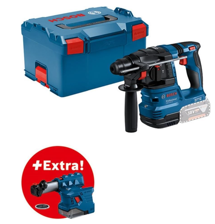 Perforateur sans fil Bosch Professional 18 V GBH 18V-22 avec GDE 18V-12 dans une L-BOXX chez Amazon au meilleur prix
