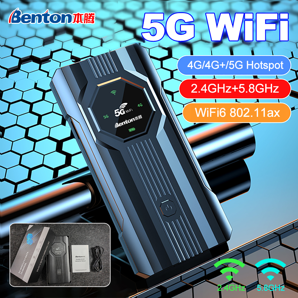 Ax1200 Router Benton Plug Play 5G MiFi Routeur SIM Portable 5G 7000 mAh 2,4 GHz 5,8 ...