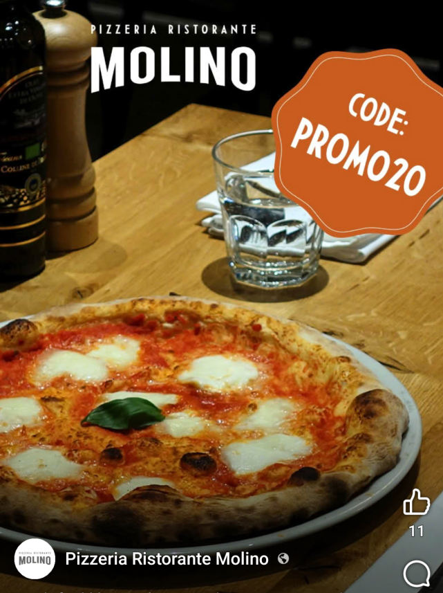 20% de réduction sur Molino livraison & take away