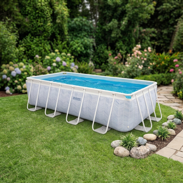 50 % de réduction sur la piscine Intex Prism Frame Chevron, à seulement 324 CHF au lieu de 649 CHF chez JUMBO