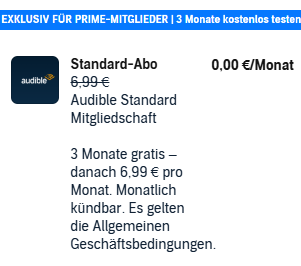 Essayez Audible Standard gratuitement pendant 3 mois (en exclusivité pour les membres Prime)