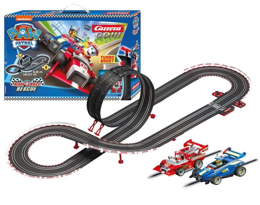 Carrera GO !!! PAW Patrol Ready Race Rescue Circuit de course (4.9 m, 2 véhicules, looping) chez Amazon à un prix imbattable