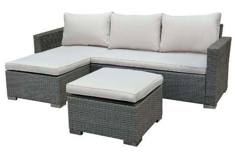 Ensemble de salon Home and More Denver en rotin mélangé (201 × 72 × 68 cm), livraison comprise chez Jumbo
