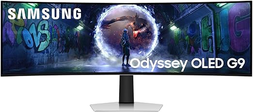 Moniteur Samsung Odyssey OLED G9 G93SD 49 pouces avec résolution DQHD et taux de rafraîchissement de 240 Hz au meilleur prix du moment sur Amazon (offre Prime)