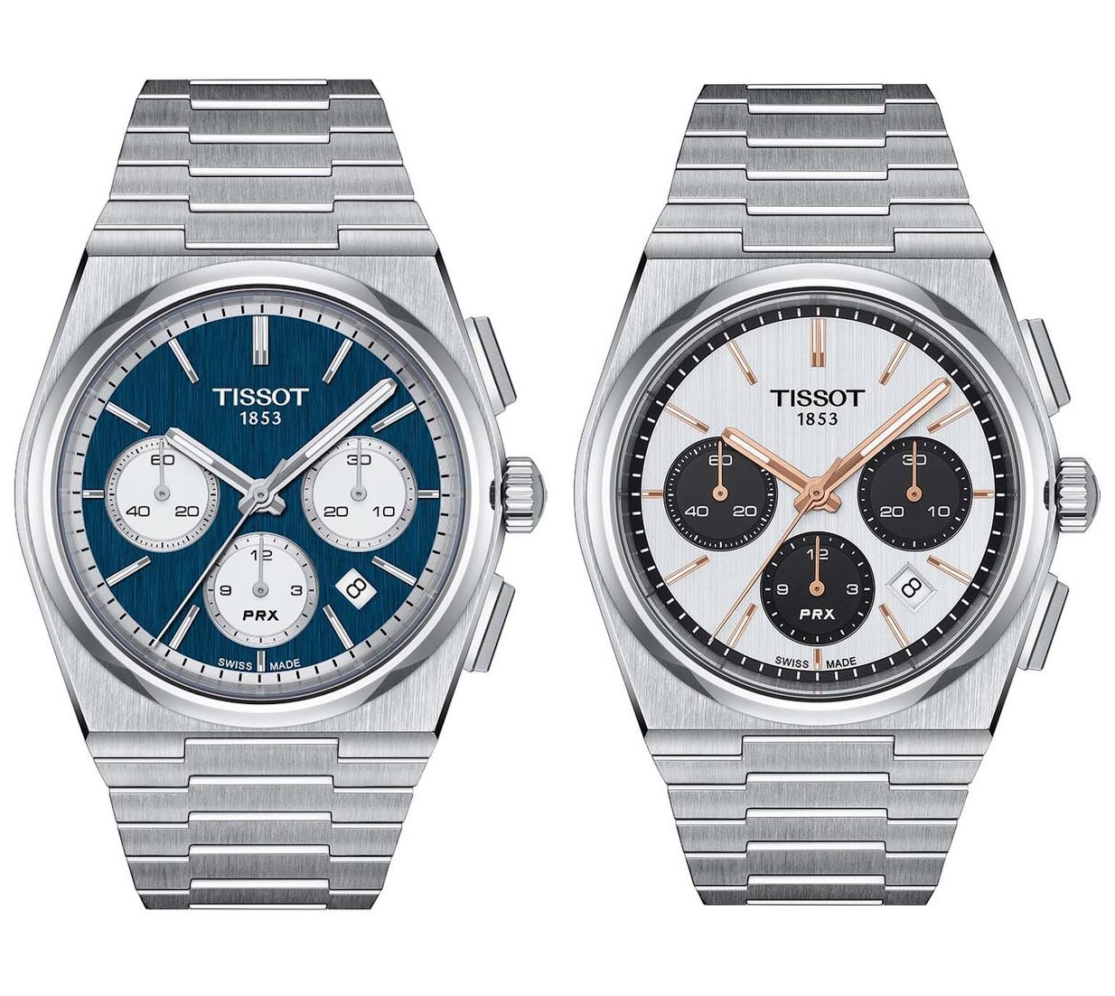 Tissot PRX Montre automatique avec chronographe, 60h de réserve de marche & 100m d’étanchéité chez Christ Montres & Bijoux