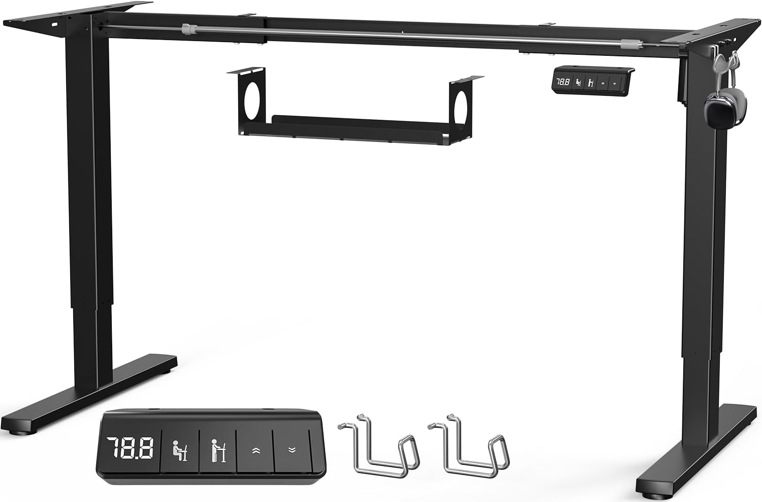 Moins de 60 francs, livraison comprise : piètement de table à hauteur réglable électriquement (par exemple pour des bureaux mesurant jusqu’à 180 cm) sur Amazon