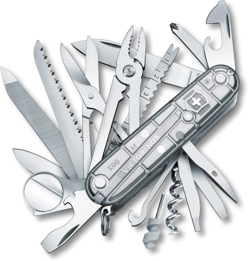 Couteau suisse / couteau de poche Victorinox Swiss Champ Transparent (31 fonctions) sur Amazon