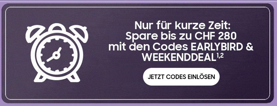 Samsung Suisse – Code promotionnel – Valable uniquement pendant 72 heures / 26 juillet 2026, par exemple la Galaxy Watch9 à 329 francs