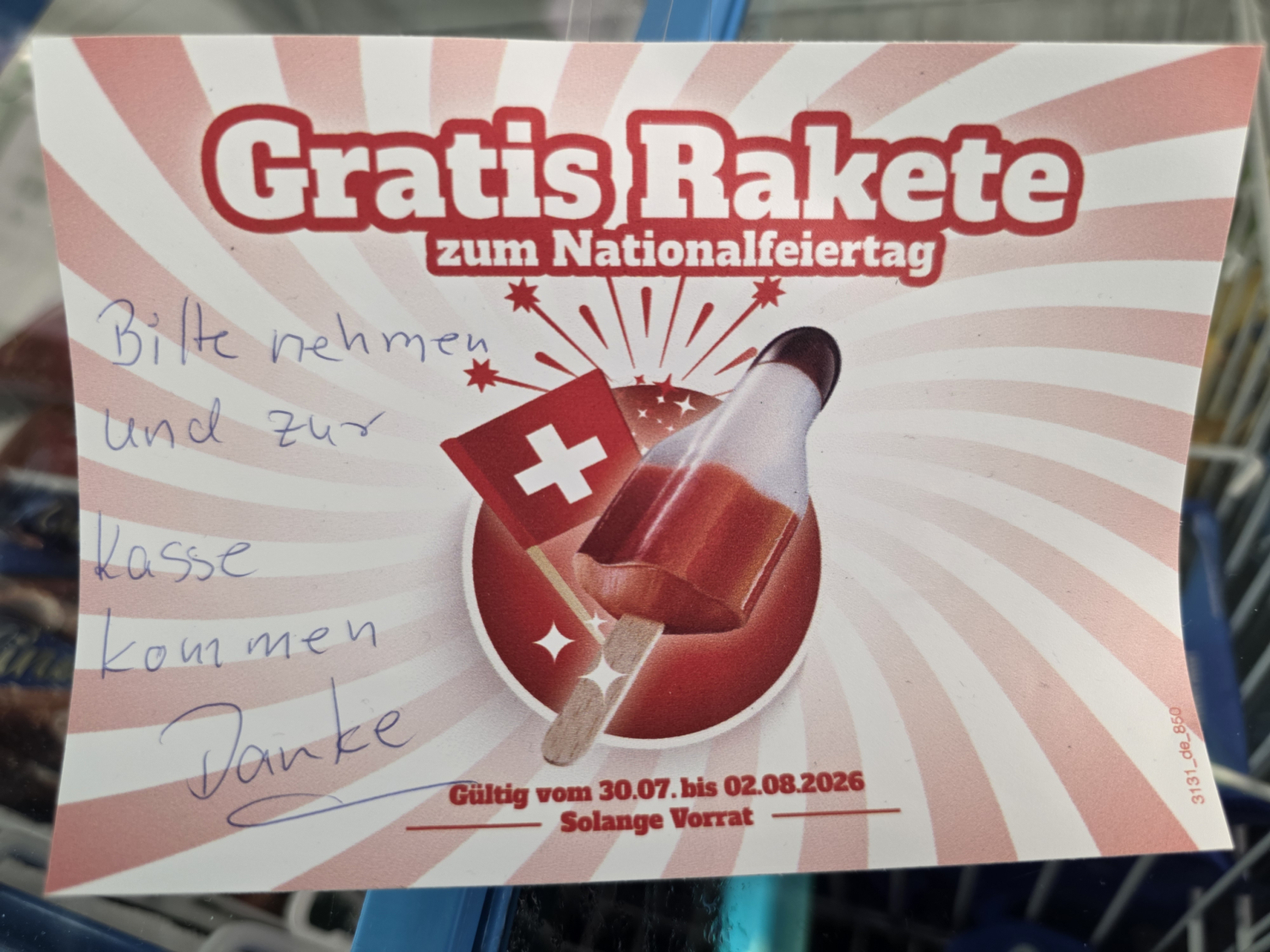 Glace « Rakete » gratuite au kiosque