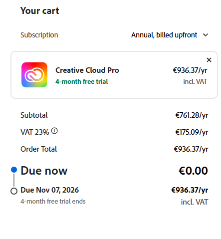 Profitez gratuitement d’Adobe Creative Cloud pendant 4 mois (Photoshop, Premiere Pro, etc.)