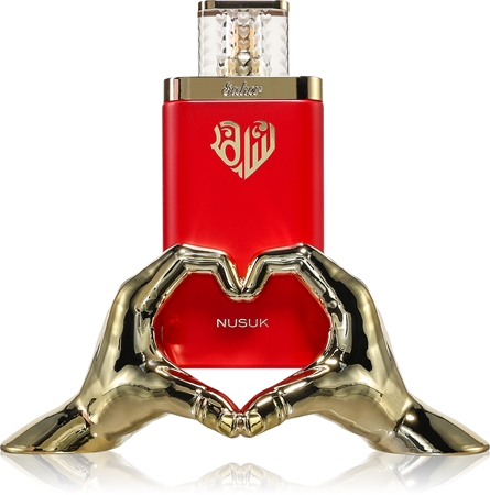 Extrait de parfum NUSUK Saher pour femme, 100 ml, disponible sur Amazon, Notino et Galaxus