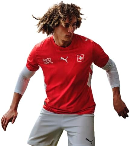 Maillot PUMA Suisse de la Coupe du monde 2026 (réplique) en rouge, en promotion sur Amazon et Galaxus