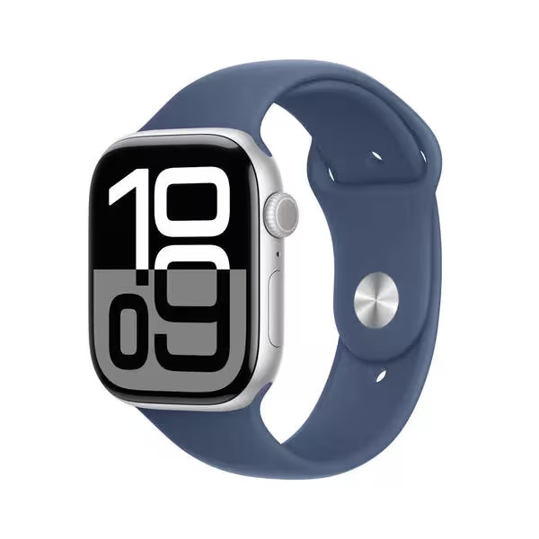 Apple Watch Series 10 (46 mm, aluminium / bracelet sport en denim S/M) chez Fust