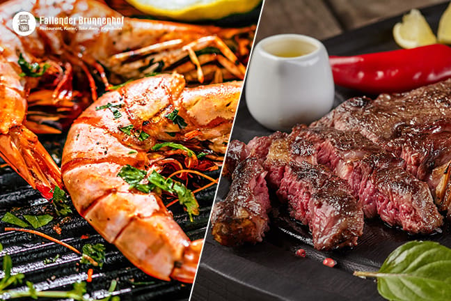 Menu 3 services avec entrecôte ou gambas grillées pour 2 personnes chez DeinDeal