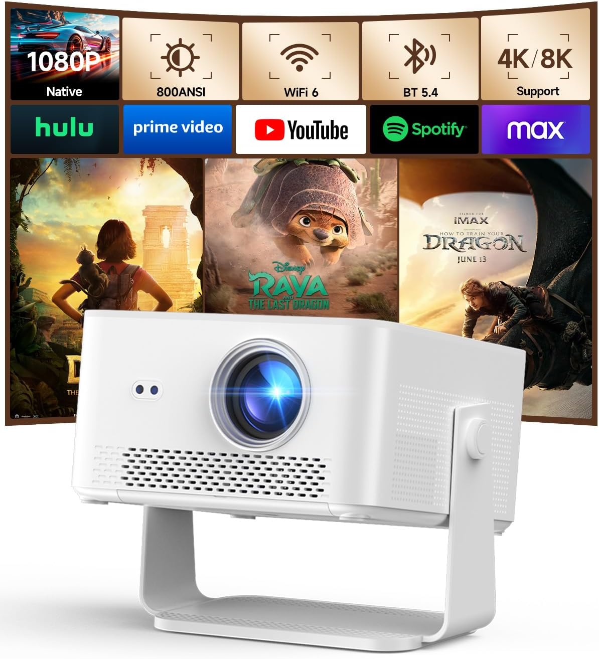 Un vidéoprojecteur offrant un bon rapport qualité-prix sur Amazon : Magcubic HY450 Max (800 lumens ANSI, 1080p, mise au point automatique, jusqu’à 135 pouces, etc.)