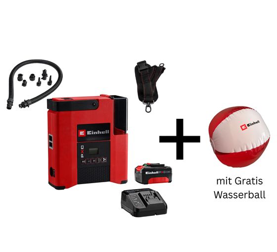 Compresseur à batterie pour SUPs & bateaux pneumatiques : Einhell SUPPERO 18/380 avec ou sans ensemble batterie 4Ah