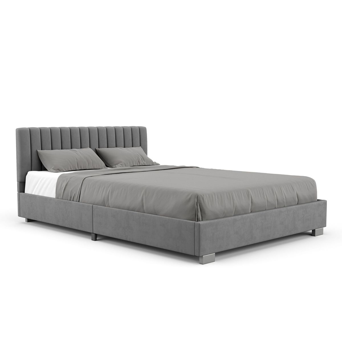 Lit rembourré DAINA 140 x 200 cm, disponible en anthracite et en blanc chez Gonser
