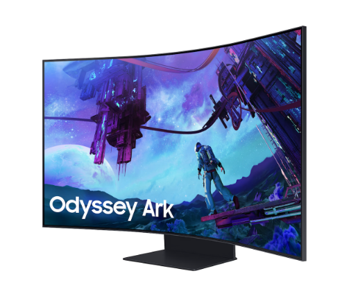 SAMSUNG Odyssey Ark 2e Génération (55″, VA-Panel, 600 nits, 4K @ 165 Hz) avec Mode Cockpit + Caméra Slim Fit pour Moniteur