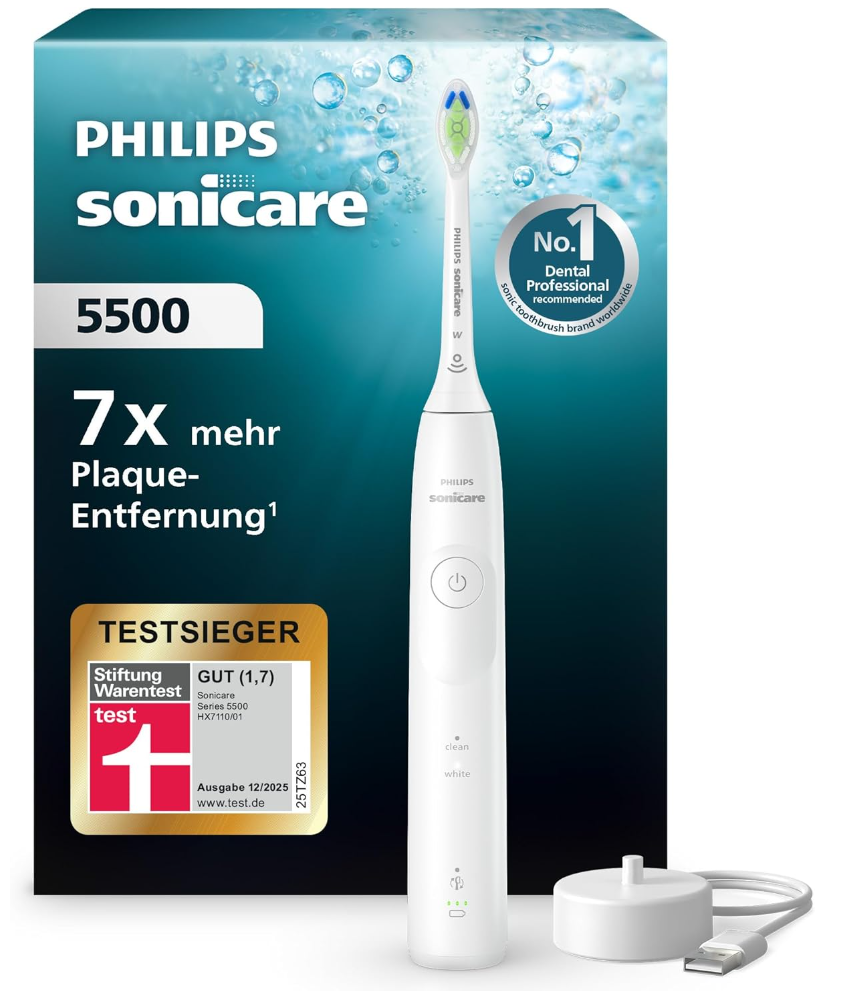 Brosse à dents électrique sonique Philips Sonicare 5500 (HX7110/01) avec chargeur chez Amazon