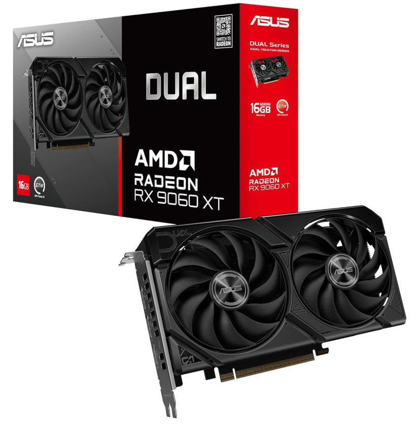 Carte graphique ASUS Radeon RX 9060 XT Dual 16 Go GDDR6 en promotion sur Amazon