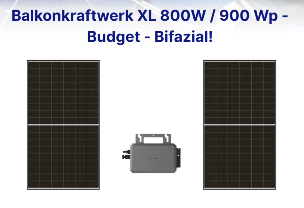 Centrale électrique de balcon XL 800W / 900 Wc – économique – bifaciale