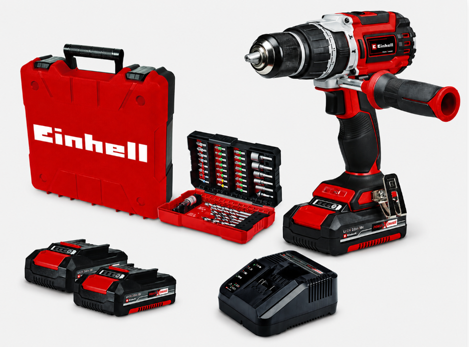Perceuse-visseuse à percussion sans fil Einhell Professional TP-CD 18/60 Li-i BL (2 batteries de 2 Ah) + garantie de 5 ans chez Jumbo