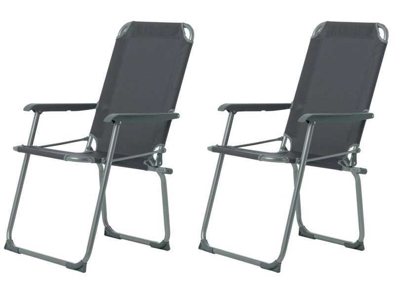 Chaise de camping KOOR Comodo Grigio, 2 pièces