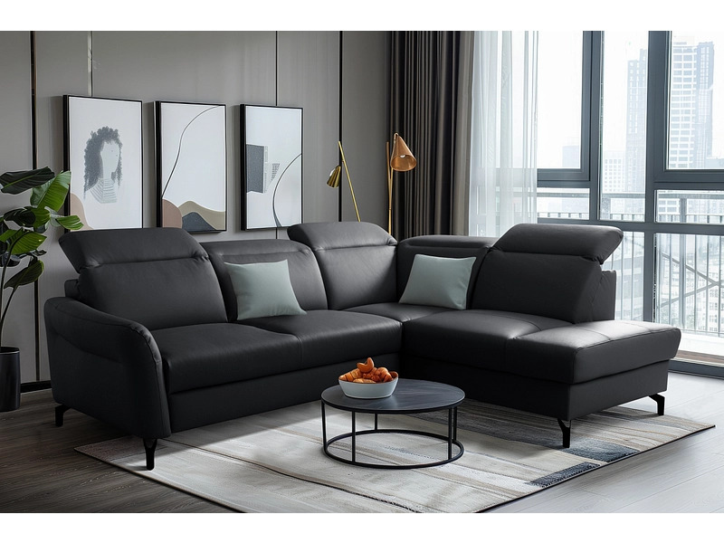 Canapé d’angle Basel (cuir véritable/cuir synthétique) chez Conforama