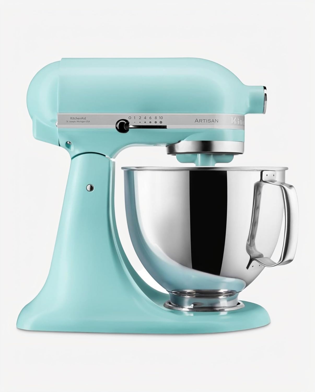 Robot pâtissier KitchenAid Artisan 5KSM125 avec 1 fouet à six fils, 1 batteur plat et 1 crochet pétrisseur
