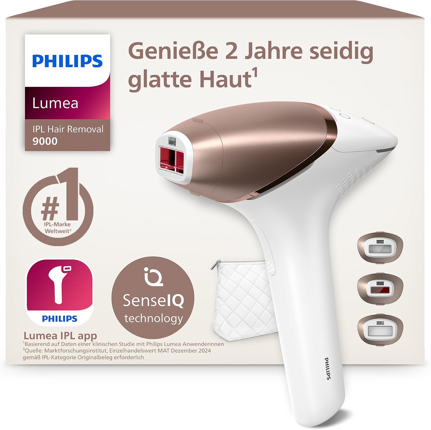 Appareil d’épilation IPL Philips Lumea Série 9000 avec 3 embouts intelligents et incurvés