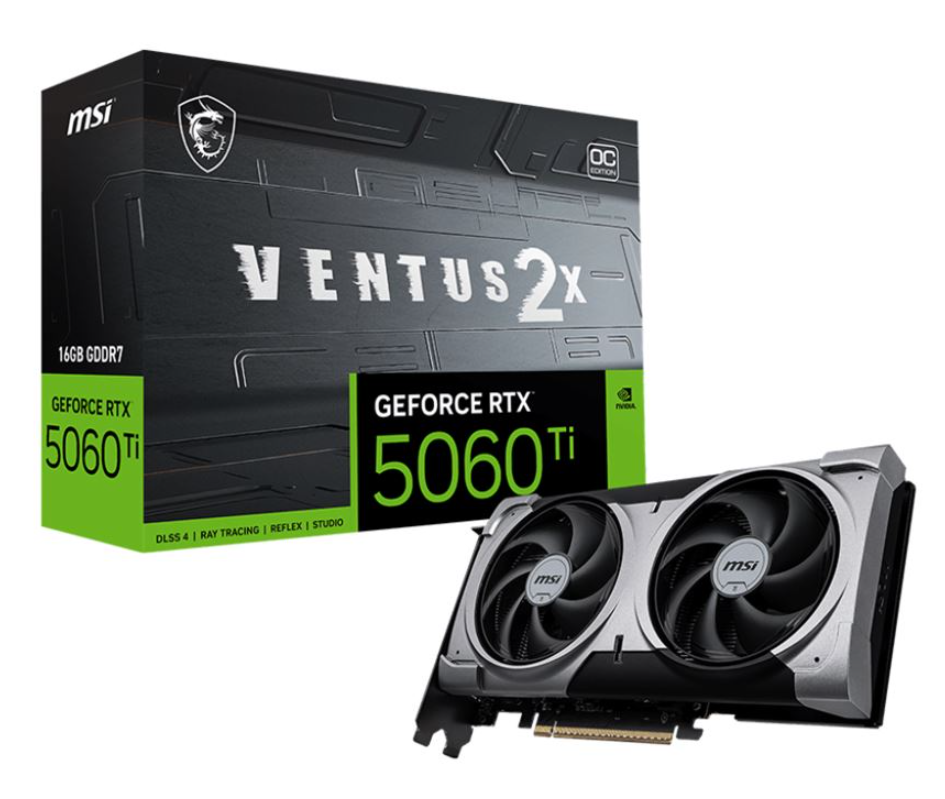 MSI GeForce RTX 5060 Ti VENTUS 2X OC PLUS 16 Go GDDR7 chez fnac