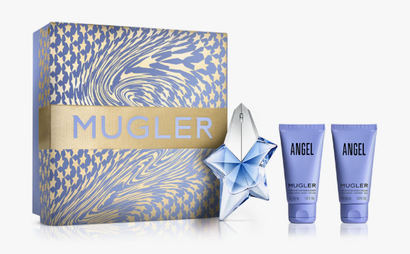 Coffret cadeau Mugler Angel pour femme (Eau de parfum 25 ml + Gel douche 50 ml + Lait pour le corps 50 ml)