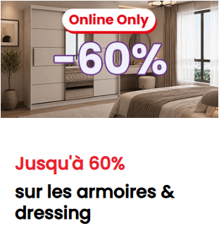 Armoires et dressings : jusqu’à 60 % de réduction sur Conforama en ligne