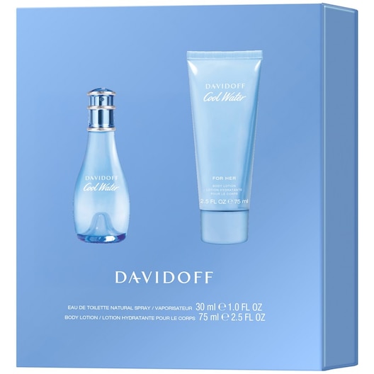 Coffret cadeau DAVIDOFF Cool Water pour femme (Eau de toilette en vaporisateur 30 ml + Lait pour le corps 75 ml) chez Parfumdreams