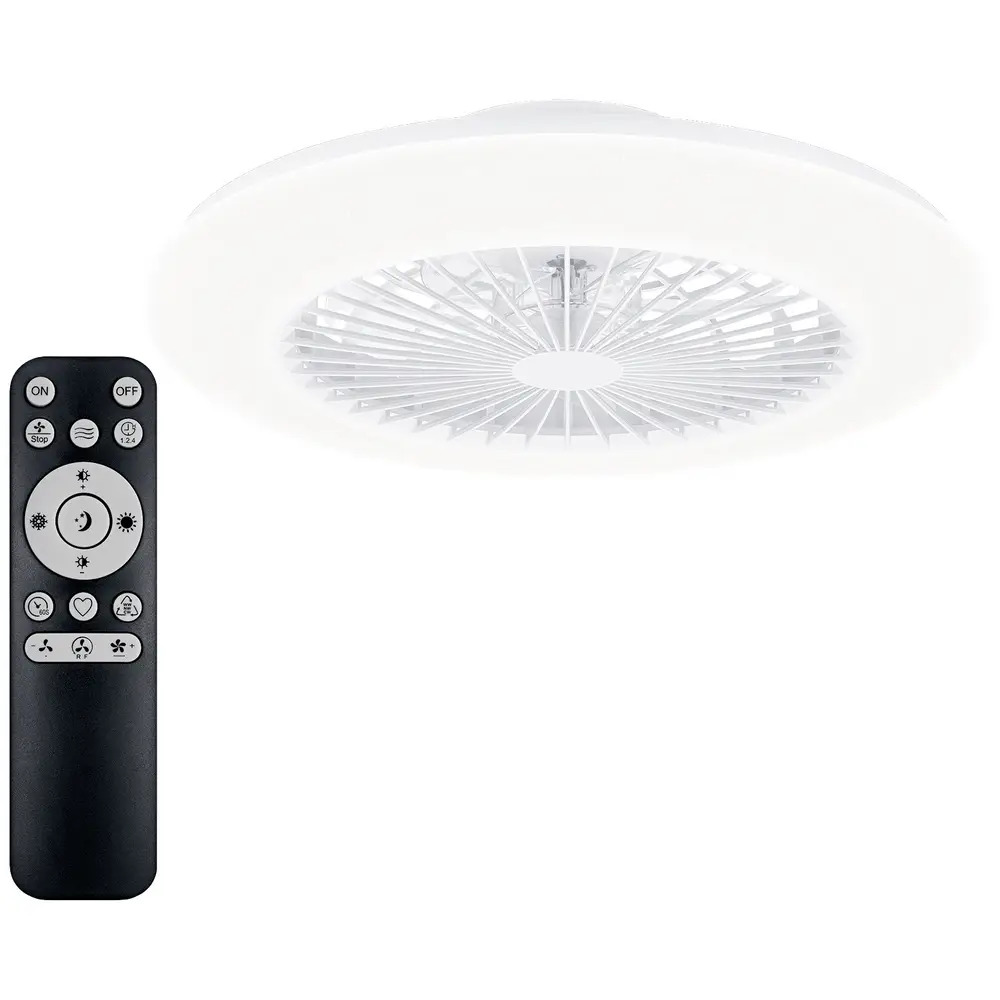 Meilleur prix : Ventilateur de plafond Philips LED Amigo 20 W, 42 W, Ø x H 490 mm x 137 mm, blanc, avec éclairage, dimmable