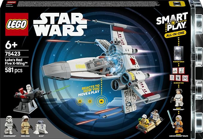 Au meilleur prix jamais vu : LEGO Star Wars 75423 Smart Play : le X-Wing Rouge Cinq de Luke – coffret interactif complet avec Smart Brick