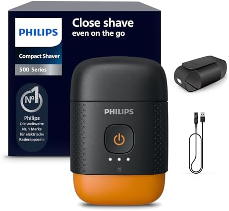 Rasoir Philips série 500 – Rasoir électrique compact pour hommes, utilisable à sec et sous l’eau, S595/05