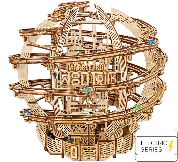 Kit de construction de circuit à billes WoodTrick Gravity ou Galaxy Marble Run (idée cadeau) en promotion chez DayDeal