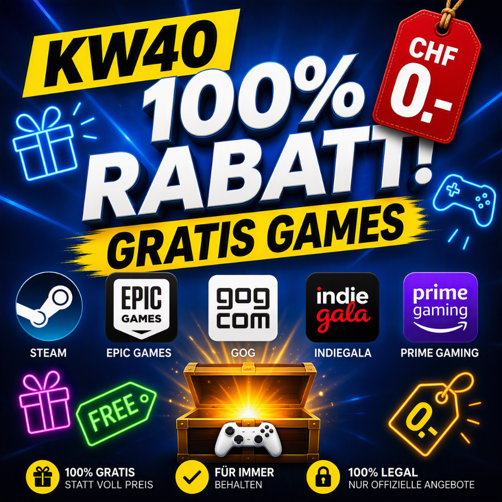 100 % de réduction sur les jeux de la S40 (Steam, Epic, GOG, IndieGala, Prime Gaming, Ubisoft)