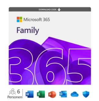 Microsoft 365 Family 2025 (6 personnes) – Multiplateforme – Allemand
