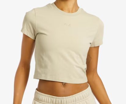 T-shirt court pour femmes FILA Osaka beige / 95 % coton / Tailles : XS, S, M, L