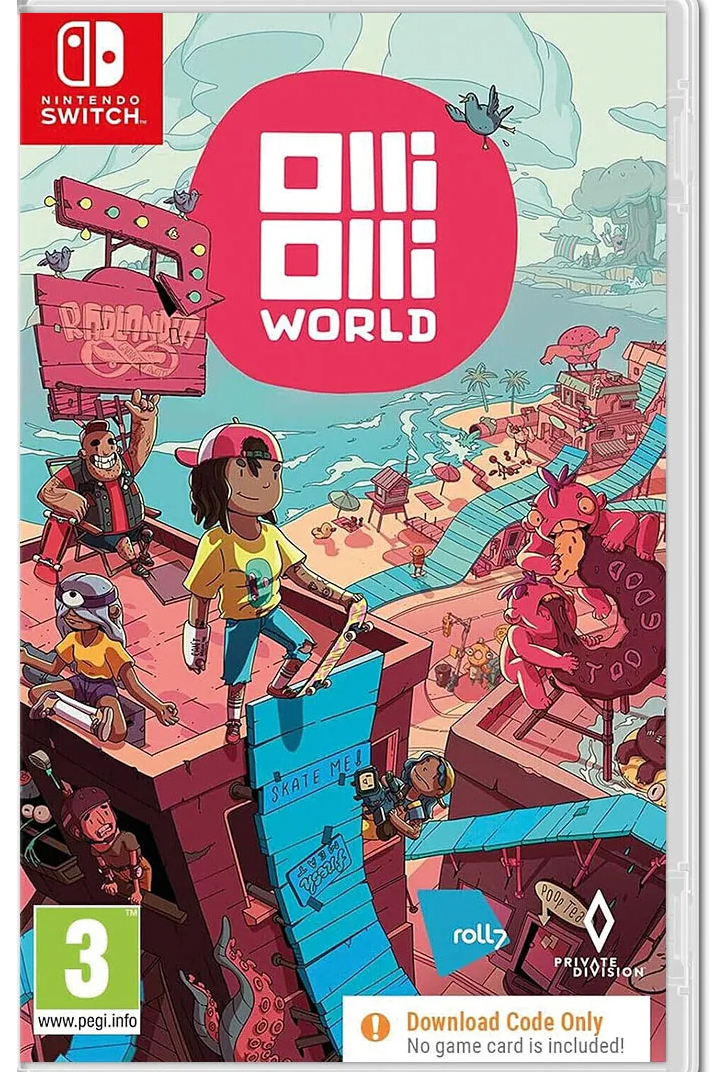 « OlliOlli World » (code de téléchargement dans la boîte) pour Nintendo Switch (note des utilisateurs Metacritic : 7,0)