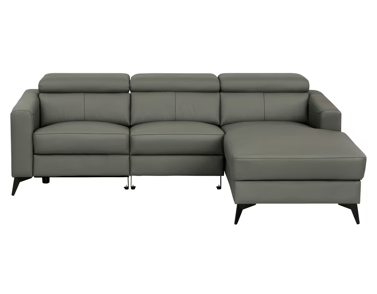 Canapé d’angle BEN en cuir véritable (buffle) avec fonction inclinable électrique et appuie-tête réglables chez Mömax