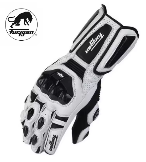 Gants de course pour moto Furygan en cuir de vachette et fibre de carbone