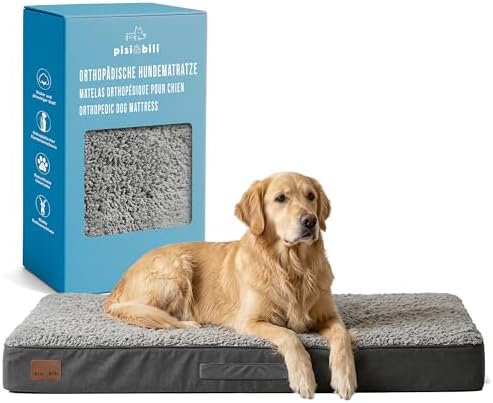Coussin orthopédique pour chien Pisi Bili 112 x 81 x 9 cm avec mousse à mémoire de forme | housse imperméable