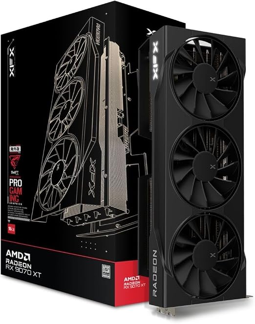 Carte graphique XFX Swift AMD Radeon RX 9070 XT (16 Go GDDR6, triple ventilateur) sur Amazon